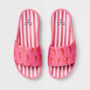 New Roller Rabbit  Seahorse Slide Sandals Pink Stripe Women's Size 5/6 NWT 🏖️